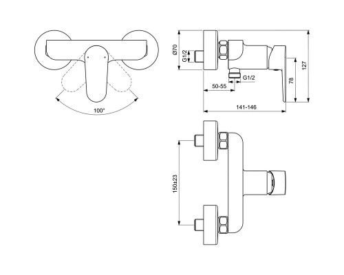 Смеситель для душа Ideal Standard Tyria BC156AA Хром