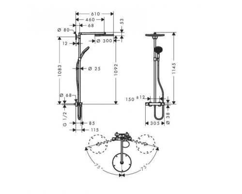 Душевая система Hansgrohe Raindance Select хром 27114000