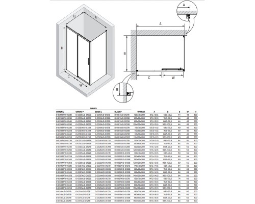 Душевое ограждение NEW TRENDY PRIME 130x80x200 (хром)