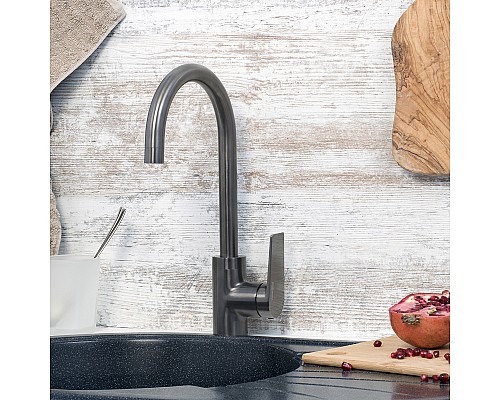 Смеситель для кухни WasserKRAFT Wiese 8407 Оружейная сталь