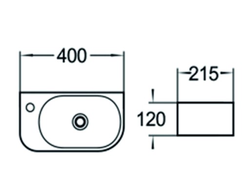 Раковина керамическая накладная и подвесная SantiLine SL-2014L