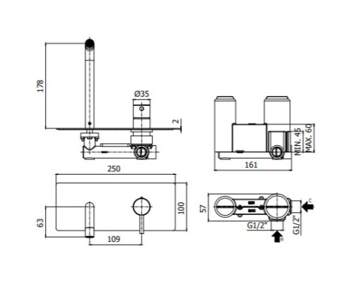 Смеситель для раковины Paffoni Light LIG105CR Хром