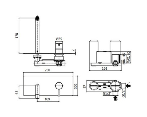 Смеситель для раковины Paffoni Light LIG105CR Хром
