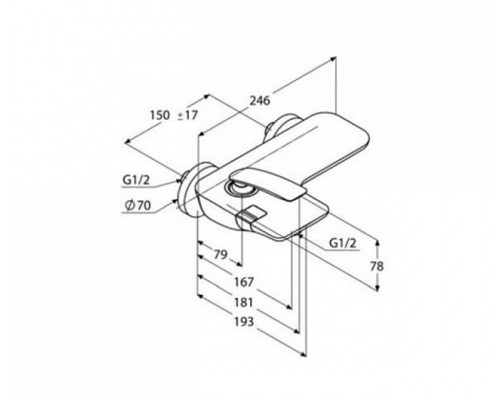 Однорычажный смеситель для ванны и душа Kludi Balance 524450575