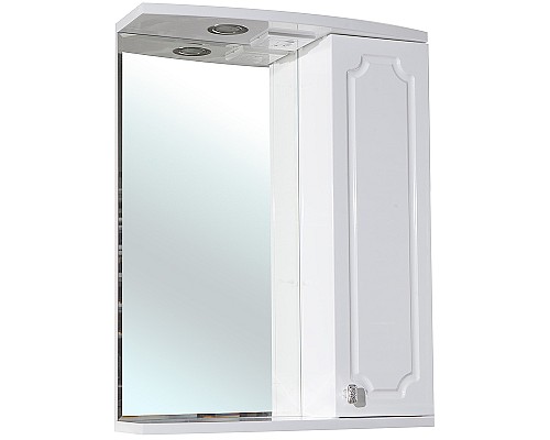 Зеркало со шкафом Bellezza Кантри 55 с подсветкой R Белое