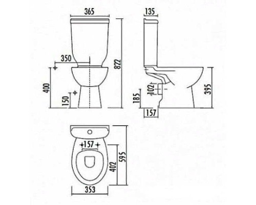 Унитаз компакт Creavit Sedef SD315.00100 без бачка и сиденья
