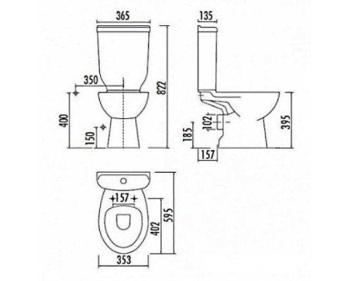 Унитаз компакт Creavit Sedef SD315.00100 без бачка и сиденья