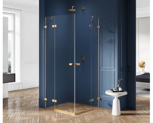 Душевое ограждение NEW TRENDY AVEXA GOLD BRUSHED 80x100x200 (брашированное золото)