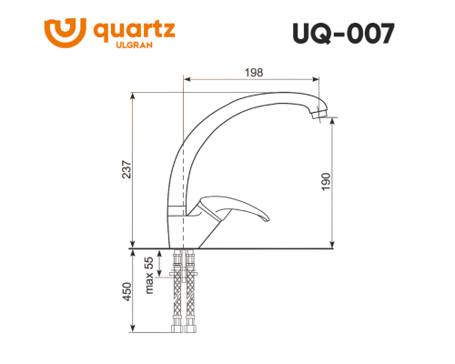 Смеситель для кухни Ulgran Quartz Космос