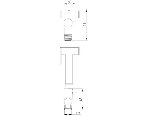 Гигиенический душ с запорным вентилем Haiba HB5501 Хром