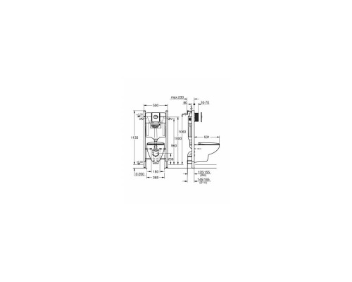 Инсталляция 5 в 1 Grohe с подвесным унитазом