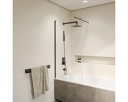 Шторка на ванну RGW Screens SC-051B 60х150 351105106-14 профиль Черный стекло прозрачное