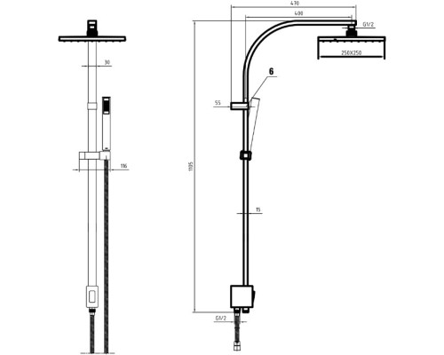 Душевая система E.C.A. Tiera 102158012EX Хром