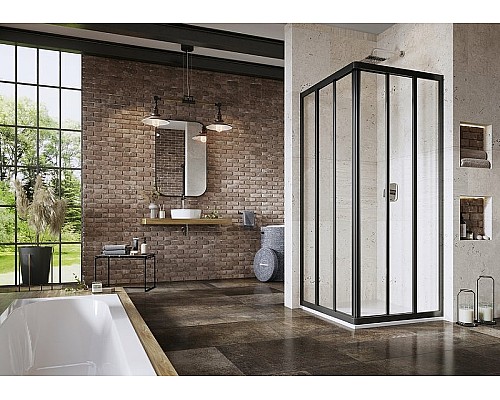 Душевая дверь Ravak Supernova ASRV3-80 198 15V403R2Z1 профиль Черный стекло Transparent