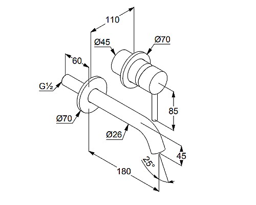 Смеситель для раковины Kludi Bozz 382443976 Черный матовый