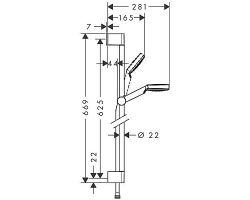 Душевой гарнитур Hansgrohe Crometta 1jet 26533400