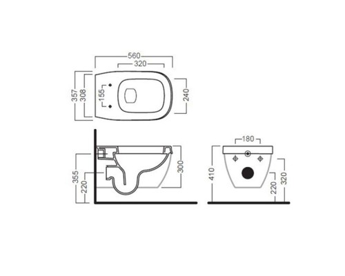 Унитаз Hatria Abito YXX6 подвесной без сиденья