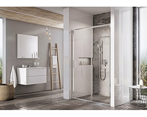 Душевая дверь Ravak Blix Slim BLSDP2-110 X0PMD0C00Z1 профиль Хром стекло Transparent