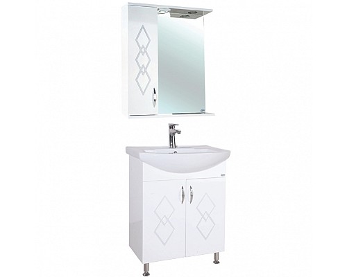 Зеркало со шкафом Bellezza Элеганс 50 L 4618606522015 с подсветкой Белое