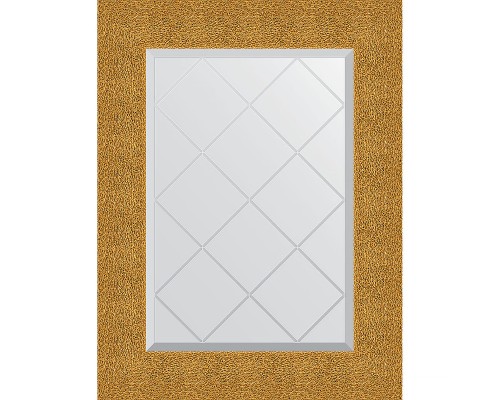 Зеркало Evoform Exclusive-G 74х56 BY 4022 с гравировкой в багетной раме - Чеканка золотая 90 мм