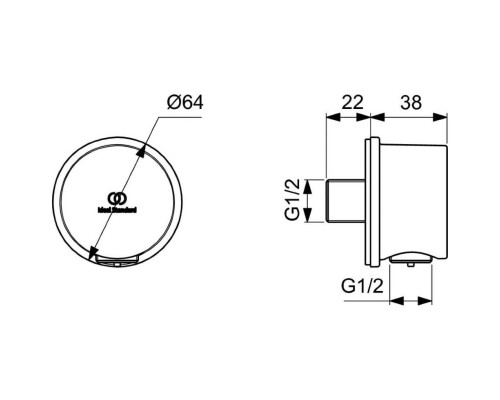 Шланговое подключение Ideal Standard Ideal Rain BC808XG Silk Black