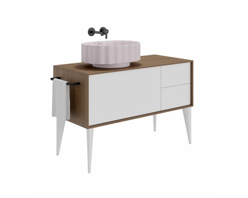 Тумба под раковину Kerama Marazzi ATOLLO напольная/подвесная с ящиками 110, белая матовая