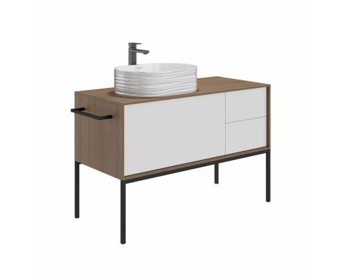 Тумба под раковину Kerama Marazzi ATOLLO напольная/подвесная с ящиками 110, белая матовая