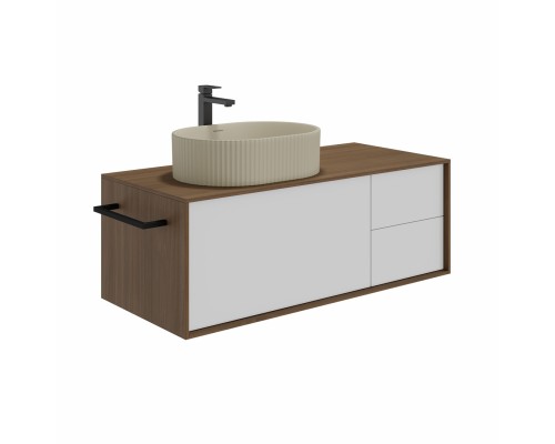 Тумба под раковину Kerama Marazzi ATOLLO напольная/подвесная с ящиками 110, белая матовая