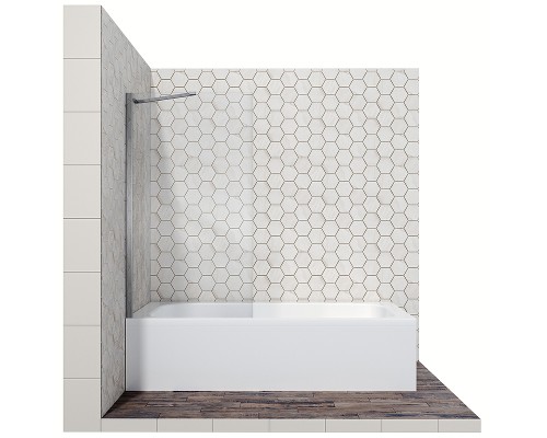 Шторка на ванну Ambassador Bath Screens 80х140 профиль Хром стекло CrystalPure