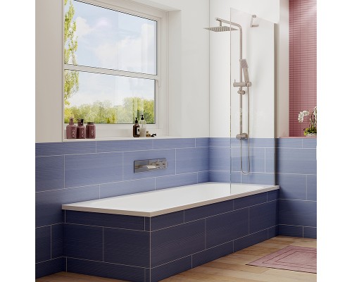 Шторка на ванну Ambassador Bath Screens 80х140 профиль Хром стекло CrystalPure