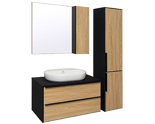 Тумба под раковину Runo Мальта 85 00-00001099 Дуб Черная