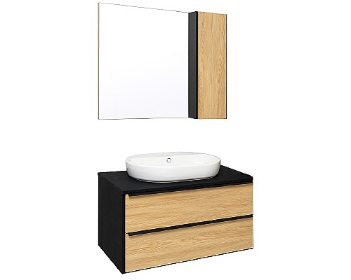 Тумба под раковину Runo Мальта 85 00-00001099 Дуб Черная