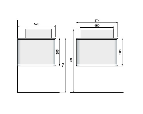 Тумба под раковину Jorno Pastel 58 Pas.01.58/P/BL подвесная Бирюзовый бриз