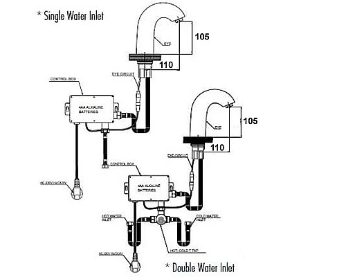 Смеситель для раковины GPD Photocell FLB10-S Черный