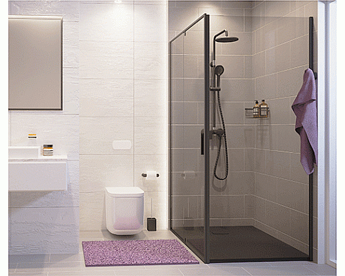 Душевой уголок WasserKRAFT Elbe 90x80 74P20 профиль Черный стекло прозрачное