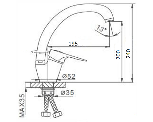 Смеситель для кухни Frap H04 F4104-2 Хром