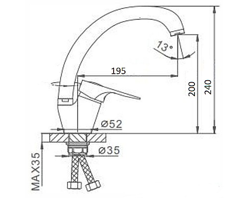 Смеситель для кухни Frap H04 F4104-2 Хром
