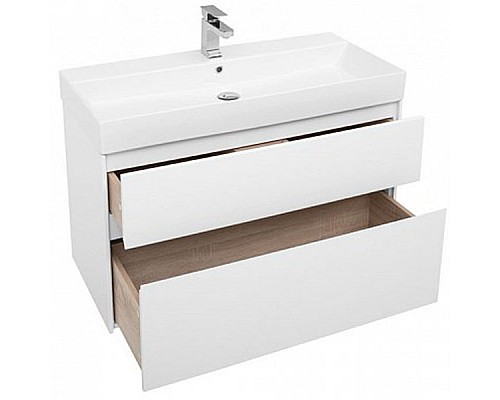 Тумба под раковину Aquanet Бруклин 100 203961 подвесная Белая