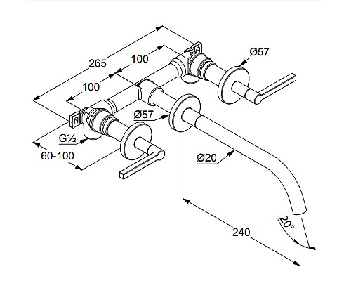 Смеситель для раковины Kludi Nova Fonte 201460515 Хром