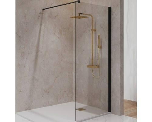 Душевая перегородка Paini 80 Walk-In 80C профиль Черный матовый стекло прозрачное