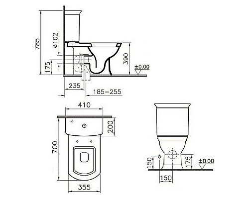 Унитаз компакт VitrA Serenada 9722B003-7204 с сиденьем Унитаз компакт VitrA Serenada 9722B003-7204 с сиденьем