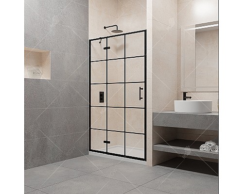 Душевая дверь RGW Passage PA-07B L 120 41080712-84L профиль Черный стекло прозрачное