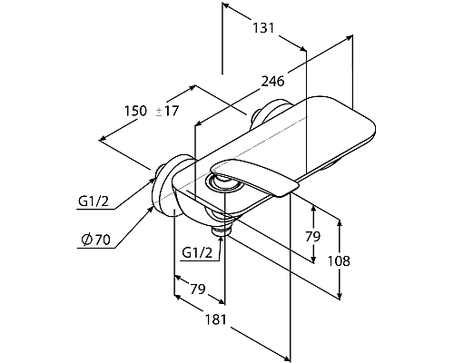 Смеситель для душа Kludi Balance 527108775 Черный Хром