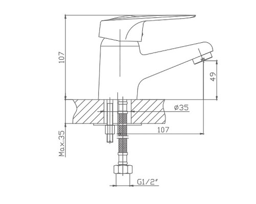 Смеситель для раковины Cron CN1004-2 Хром