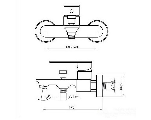 Смеситель для ванны GPD Provido MBB155 Хром