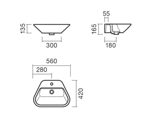 Раковина Sanitana Glam 55 S10069135900000 Белая