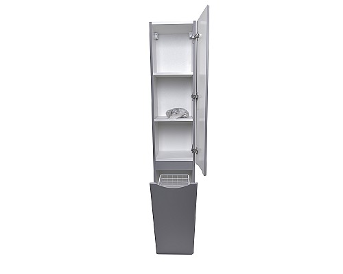 Шкаф-пенал Style Line Бергамо L с корзиной, антискрейтч серый