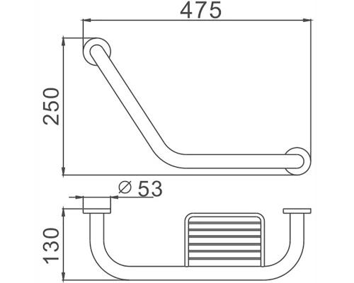 Поручень с мыльницей Haiba HB1719 Хром