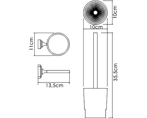 Ершик для унитаза WasserKRAFT K-28127 Хром Белый