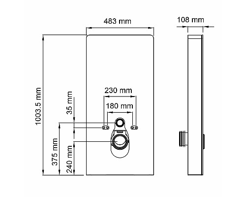 Пристенный модуль системы инсталляции для унитазов WasserKRAFT Naab 86 86TLT.040.SE.WH
